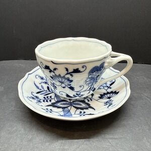 Blue Danube China Tea Cup & Saucer Set White Blue Floral Design Made in Japan